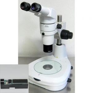 Nikon SMZ-1000 microscope with Nanodyne replacement illuminator for C-DSS diascopic base